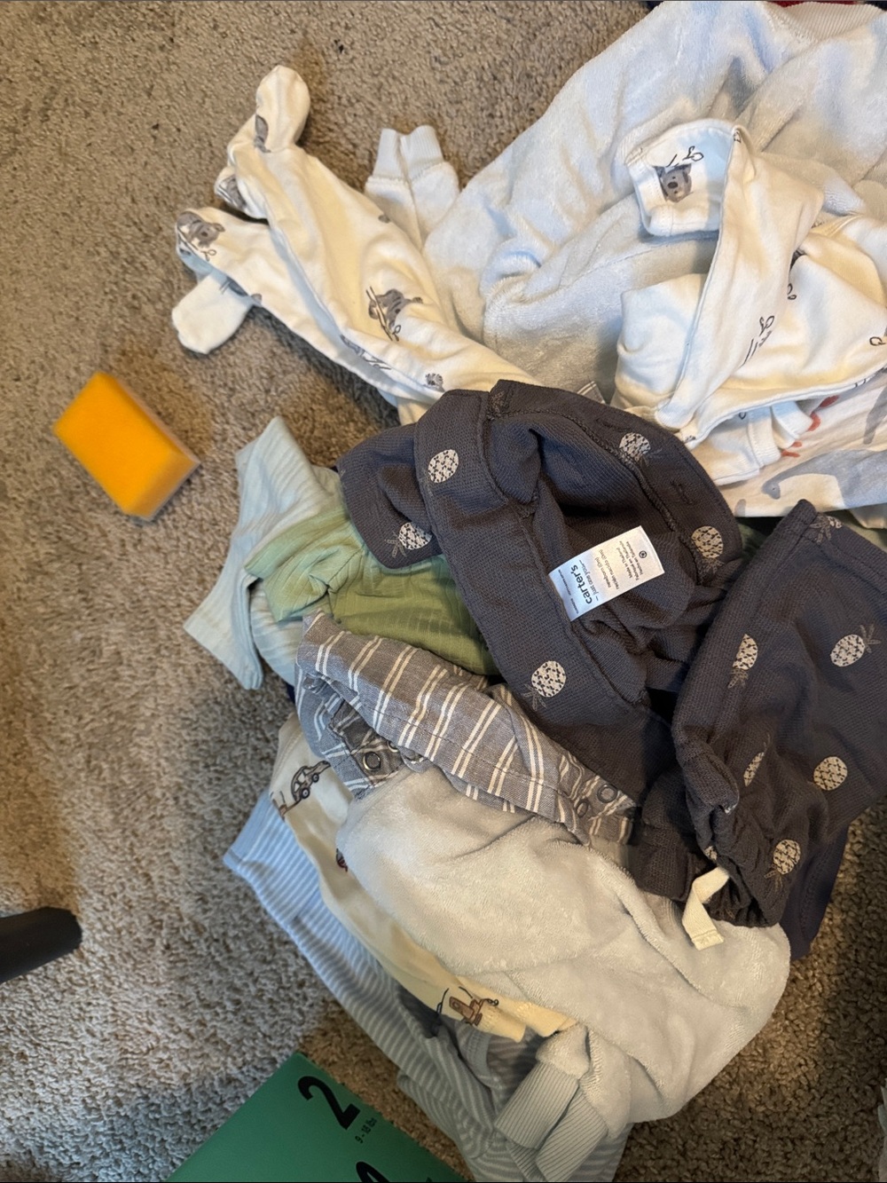 Carter's Mixed Colors Baby Clothing Bundle - Navy, White, Gray, Green